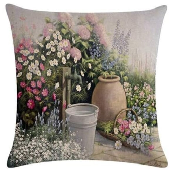 Decorative Spring Linen Pillow Covers -Set of 4 - Picture 5 of 8